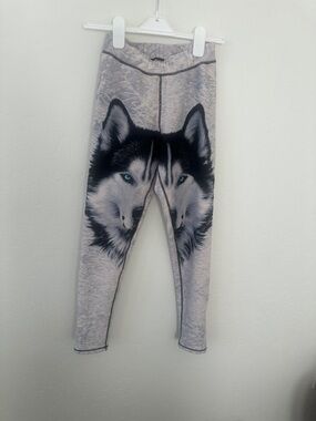 Women’s Grey Wolf-Print sky pants